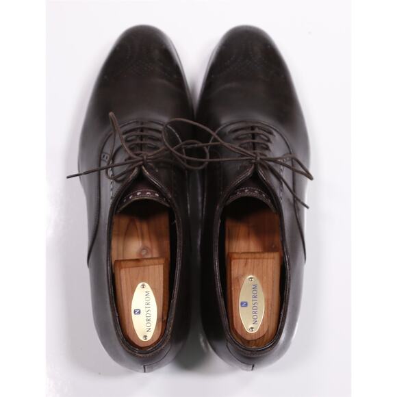 Massimiliano Stanco Dark Brown Lace Up Oxford Leather Dress Shoes Mens US 10 main image 11